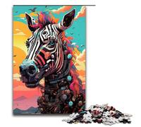 Puzzle for Adults 1000 Pieces Robot Zebra by SplattersLots of Thick Coloured Cloud Jigsaw Every Piece Is Unique Challenging Family Fun Game 1000 PCS