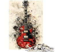 Puzzle for Adults 1000 Pieces Rock Guitar Art Jigsaw Puzzles for Teenagers Staycation Kill Time Fun Activities at Home Unique Challenge Game (38x26cm/1000pcs)