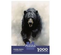 Puzzle for Adults 1000 Pieces Running Black Bear Adult Jigsaw Puzzle Hands-on Game Precision Cutting for Is Ideal As A Gift 52x38cm/1000pcs