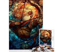 Puzzle for Adults 1000 Pieces Sagitairus Zodiac in Stained Glass Style Hands-on Game Difficult Hard Home Decoration Toys Artists Collection, Fine Art (38X26cm)