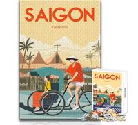 Puzzle for Adults 1000 Pieces Saigon Vietnam Travel Poster Educational Game But Fun And Humorous Anti-Stress Toys Size 50x75cm