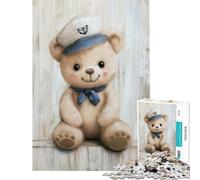 Puzzle for Adults 1000 Pieces Sailor Bear Nursery Nautical Help The Brain Exercise Presents for Women Anti-Stress Toys for Ages 14 And over (50x75cm)