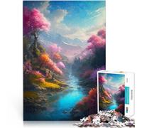 Puzzle for Adults 1000 Pieces Serene River Family Game Stress Reliever Difficult Challenge Great Gift for Games 26x38cm