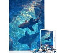 Puzzle for Adults 1000 Pieces Shark Swimming in Clear Blue Water Hands-on Game Difficult Hard Home Decoration Toys Artists Collection, Fine Art (38X26cm)
