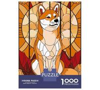 Puzzle for Adults 1000 Pieces Shiba Inu in Stained Glass Style Puzzles for Adults Hands-on Game Difficult Hard Unique Gifts for Birthday And Christmas 70x50cm/1000pcs