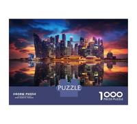 Puzzle for Adults 1000 Pieces Singapore Cityscape at Sunset Puzzles for Adults Hands-on Game Difficult Hard Unique Gifts for Birthday And Christmas 70x50cm/1000pcs