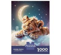 Puzzle for Adults 1000 Pieces Sleeping Lion Cub on Clouds Puzzles for Adults Relaxing Games Precision Cutting Parent-child Interaction 70x50cm/1000pcs