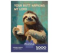 Puzzle for Adults 1000 Pieces Sloth Your Butt Napkins Adult Jigsaw Brain Teaser Game Staycation Kill Time Parent-child Interaction 70x50cm/1000pcs
