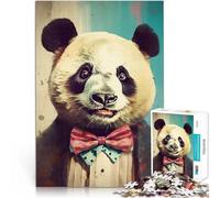 Puzzle for Adults 1000 Pieces Smiling Panda Portrait Art Pädagogisches Familienspiel Geschenke für Freunde und Familie75x50cm