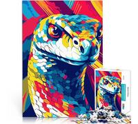 Puzzle for Adults 1000 Pieces Snake Animal Pop Art Trainieren Sie Ihr Gehirn und Ihre Hände Wohnkunstdekor38x26cm