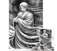 Puzzle for Adults 1000 Pieces Snow Woman in Winter Landscape Practical Game Stress Reliever Toy Wall Decor Artists Collection, Fine Art (38X52cm)