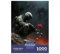 Puzzle for Adults 1000 Pieces Soldier And Rose in War Landscape Adult Jigsaw Brain Teaser Game Staycation Kill Time Parent-child Interaction 70x50cm/1000pcs
