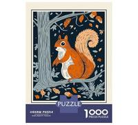 Puzzle for Adults 1000 Pieces Squirrel Illustration Adult Jigsaw Brain Teaser Game Staycation Kill Time Parent-child Interaction 52x38cm/1000pcs
