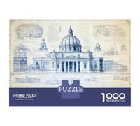 Puzzle for Adults 1000 Pieces St. Peter's Basilica Blueprints Puzzles for Adults Hands-on Game Difficult Hard Unique Gifts for Birthday And Christmas 38x26cm/1000pcs
