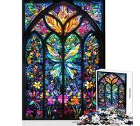 Puzzle for Adults 1000 Pieces Stained Glass Garden Hands-on Game Difficult Hard Home Decoration Toys Artists Collection, Fine Art (50X75cm)