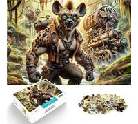 Puzzle for Adults 1000 Pieces Steampunk Hyena in Jungle Herausfordernd Schwierig Tolles Geschenk für Spiele52x38cm
