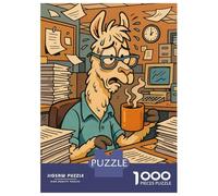 Puzzle for Adults 1000 Pieces Stressed Llama at Overloaded Desk Adult Jigsaw Puzzle Hands-on Game Precision Cutting for Is Ideal As A Gift 70x50cm/1000pcs