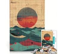 Puzzle for Adults 1000 Pieces Sundown Waves, Family Game, Decompressing Intellectual, Challenging Game Gifts 38x26cm