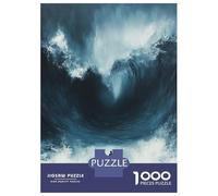 Puzzle for Adults 1000 Pieces Thalassophobia Man Facing Giant Wave Painting Puzzles for Adults Relaxing Games Precision Cutting Parent-child Interaction 70x50cm/1000pcs