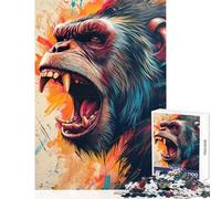 Puzzle for Adults 1000 Pieces The Angry Gorilla Hands-on Game Difficult Hard Home Decoration Toys Artists Collection, Fine Art (38X52cm)