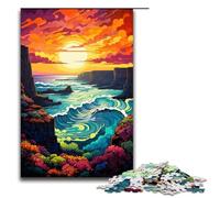 Puzzle for Adults 1000 Pieces The Colorful Psychedelia of The Cliffs of Moher Jigsaw Every Piece Is Unique Challenging Family Fun Game 75x50cm