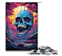 Puzzle for Adults 1000 Pieces The Colorful Psychedelic World of Fantasy Skulls Jigsaw Every Piece Is Unique Challenging Family Fun Game 75x50cm