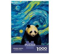 Puzzle for Adults 1000 Pieces The Starry Night Panda Adult Jigsaw Puzzle Hands-on Game Precision Cutting for Is Ideal As A Gift 70x50cm/1000pcs