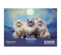 Puzzle for Adults 1000 Pieces Three Ragdoll Cats Jigsaw for Adults Relax Games Analysis And Logic Birthday And Unique Gifts 38x26cm/1000pcs