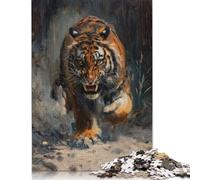 Puzzle for Adults 1000 Pieces Tiger Angry Scary Hungry Jigsaw Puzzles for Adults Jigsaw Puzzle for Teens Puzzle Game Toy Gift 1000pcs (75x50cm)