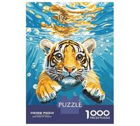 Puzzle for Adults 1000 Pieces Tiger Cub Swimming Underwater Jigsaw Puzzle Toy Wall Decor Birthday Present Unique Gifts for Birthday And Christmas 38x26cm/1000pcs
