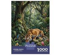 Puzzle for Adults 1000 Pieces Tiger Drinking Water in A Lush Jungle Jigsaw Puzzle Toy Wall Decor Birthday Present Unique Gifts for Birthday And Christmas 70x50cm/1000pcs