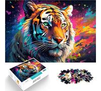 Puzzle for Adults 1000 Pieces tiger on colorful galaxy Home Decoration Puzzle Toys 26x38cm is ideal as gifts for the whole family