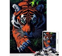 Puzzle for Adults 1000 Pieces Tiger with Claws Practical Game Stress Reliever Toy Wall Decor Artists Collection, Fine Art (38X26cm)