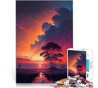 Puzzle for Adults 1000 Pieces Tree by the River Sunset Schwierig und herausfordernd Wunschliste mit dem Weihnachtsmann75x50cm