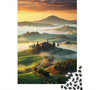 Puzzle for Adults 1000 Pieces Tuscany Landscape Poster-2 Adult Jigsaw Brain Teaser Game Staycation Kill Time Parent-child Interaction 52x38cm/1000pcs