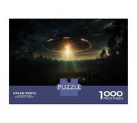 Puzzle for Adults 1000 Pieces UFO Sightings Alien Spaceship Puzzles for Adults Relaxing Games Precision Cutting Parent-child Interaction 52x38cm/1000pcs