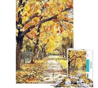 Puzzle for Adults 1000 Pieces Urban Autumn Walk Jigsaw Puzzles for Teenagers Staycation Kill Time Fun Activities at Home Unique Challenge Game (Size 38x52cm)