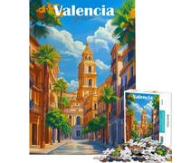 Puzzle for Adults 1000 Pieces Valencia Spain View Painting Puzzle for Adults Relax Games Wall Decoration Unique Gifts for Birthday And Christmas (Size 38x52cm)