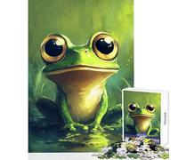 Puzzle for Adults 1000 Pieces Vibrant Frog Art Hands-on Game Difficult Hard Home Decoration Toys Artists Collection, Fine Art (50X75cm)