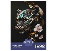 Puzzle for Adults 1000 Pieces Vintage Flowers Panther Adult Jigsaw Puzzle Hands-on Game Precision Cutting for Is Ideal As A Gift 38x26cm/1000pcs