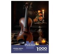 Puzzle for Adults 1000 Pieces Vintage Violin Still Life Adult Jigsaw Brain Teaser Game Staycation Kill Time Parent-child Interaction 38x26cm/1000pcs