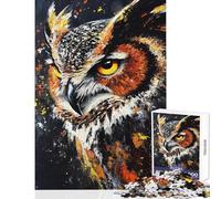 Puzzle for Adults 1000 Pieces Vivid Owl Artistry Jigsaw Puzzle Relaxing Games A Work of Art Unique Gifts for Birthday And Christmas (Size 38x26cm)
