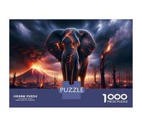 Puzzle for Adults 1000 Pieces Volcanic Elephant Landscape Jigsaws for Adults Toy Wall Decor Presents for Women Unique Gifts for Birthday And Christmas 38x26cm/1000pcs