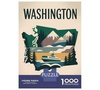 Puzzle for Adults 1000 Pieces Washington State Travel Jigsaws for Adults Family Game Perfect Decoration Unique Gifts for Birthday And Christmas 38x26cm/1000pcs