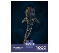 Puzzle for Adults 1000 Pieces Whale Shark in Gold Puzzles for Adults Relaxing Games Precision Cutting Parent-child Interaction 70x50cm/1000pcs