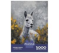 Puzzle for Adults 1000 Pieces White Alpaca Painting Puzzles for Adults Hands-on Game Difficult Hard Unique Gifts for Birthday And Christmas 52x38cm/1000pcs