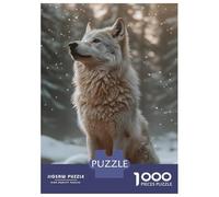 Puzzle for Adults 1000 Pieces White Wolf in Winter Forest Jigsaw Puzzle Toy Wall Decor Birthday Present Unique Gifts for Birthday And Christmas 38x26cm/1000pcs