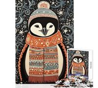 Puzzle for Adults 1000 Pieces Winter Penguin Practical Game Stress Reliever Toy Wall Decor Artists Collection, Fine Art (50X75cm)