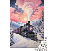 Puzzle for Adults 1000 Pieces Winter Wonderland Train Ride Jigsaw Puzzle Toy Wall Decor Birthday Present Unique Gifts for Birthday And Christmas 52x38cm/1000pcs