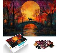 Puzzle for Adults 1000 Pieces Witchcraft Black Cat Geschenke zum Suchbegriff: "Herausfordernde Spiele" Für Paare geeignet38x26cm